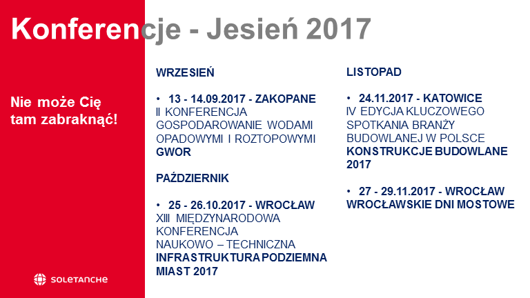 Kalendarz konferencji - Jesień 2017